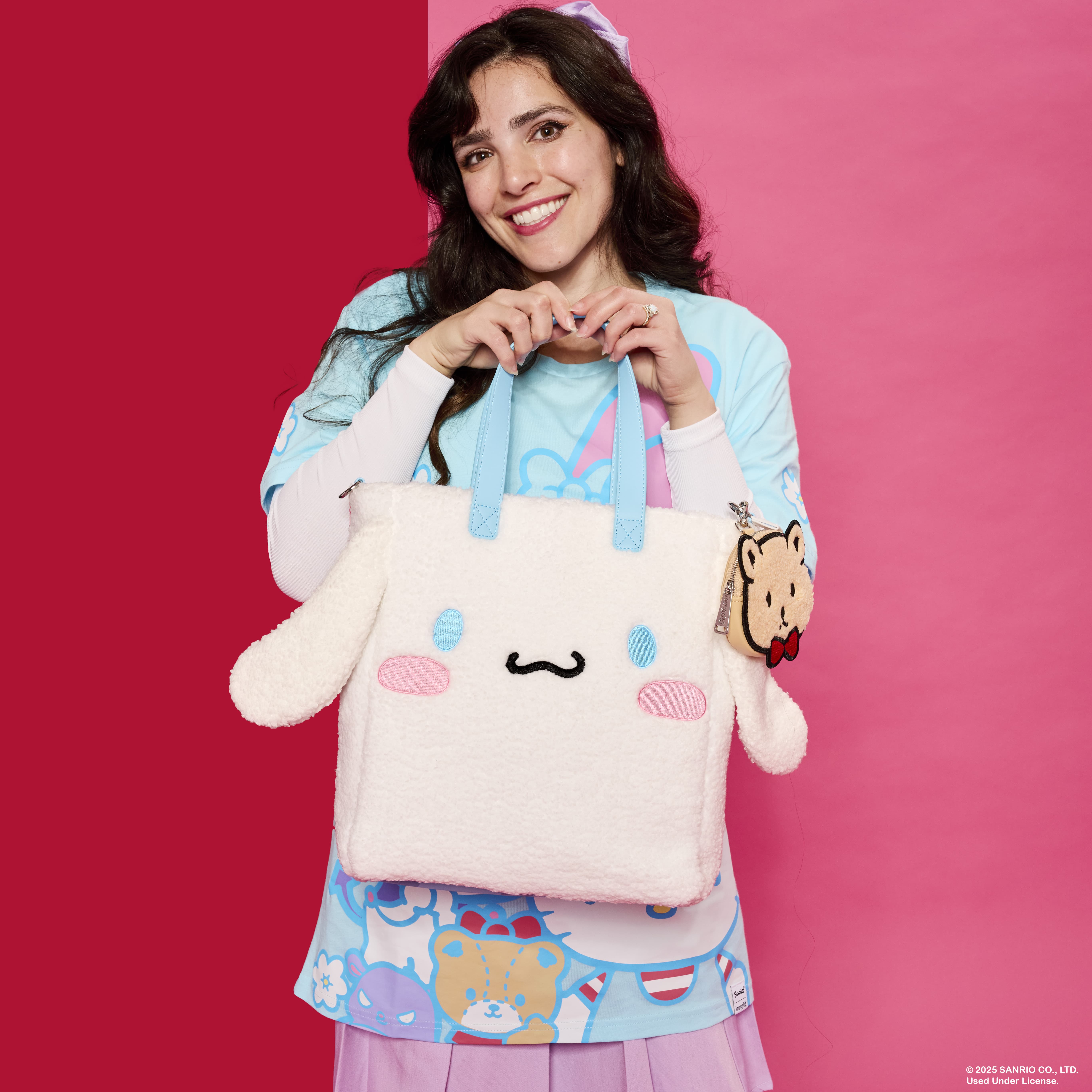 Alternative view of Sanrio Cinnamoroll Cosplay Sherpa Tote Crossbody Bag With Coin Bag