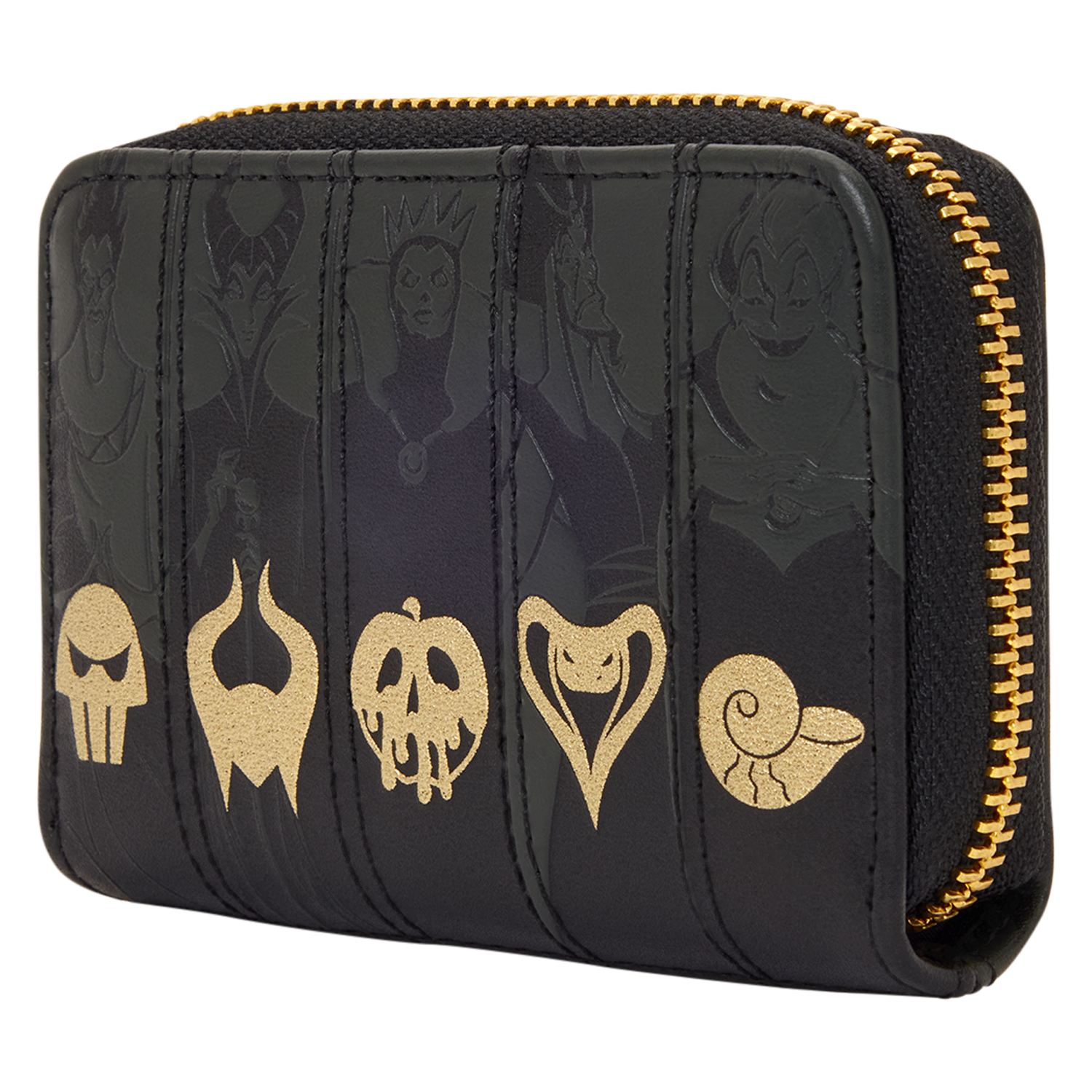 Disney Villains Exclusive Black & Gold Zip Around Wallet - Image 3